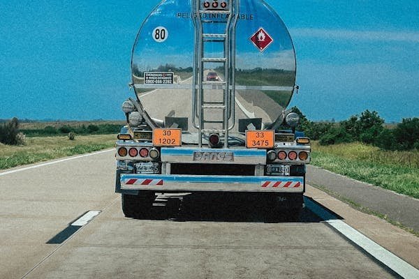 A barrel with a flammable liquid symbol on it