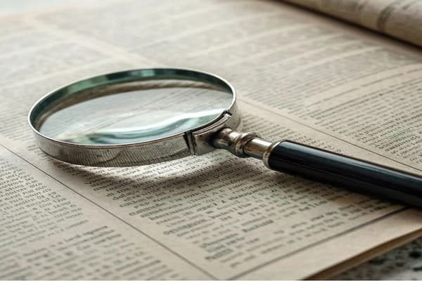 A magnifying glass hovering over the fine print of a shipping contract