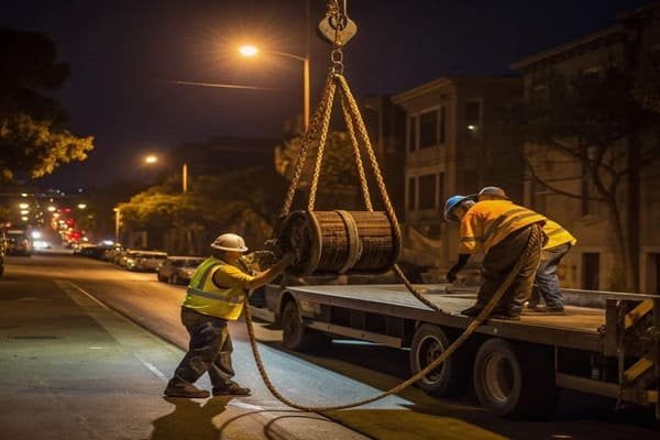 A person on a laptop researching logistics company reviews and certifications