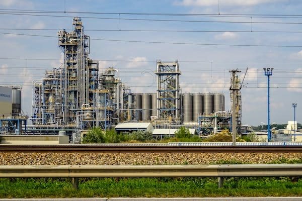 A factory producing chemicals