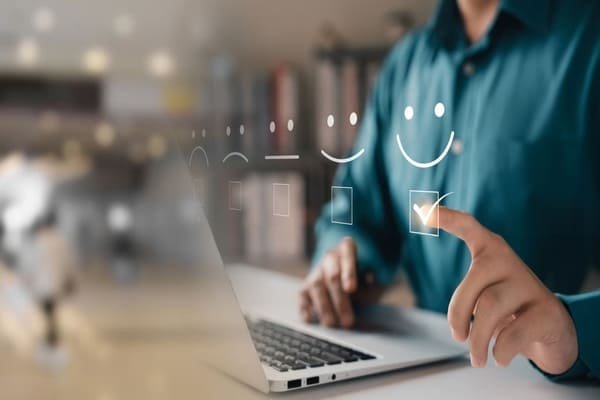 A chart showing increasing customer retention with a happy customer icon