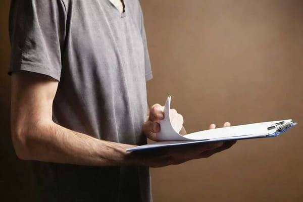 A person looking confused at shipping documents