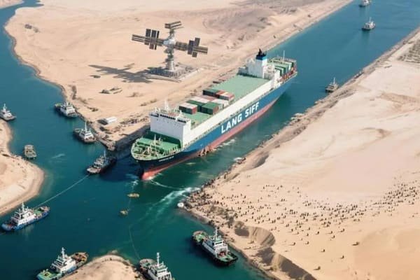 A busy container port with cranes loading ships during peak season