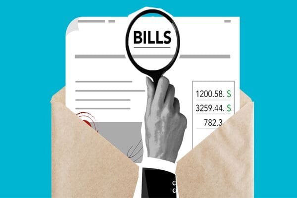 An invoice with a line item for EU ETS surcharge highlighted