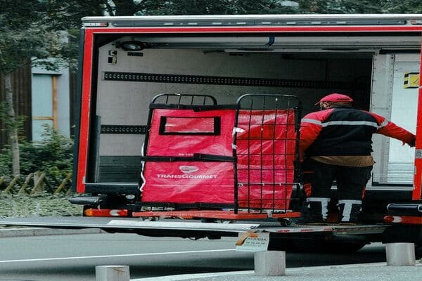 Security seal on a cargo truck container