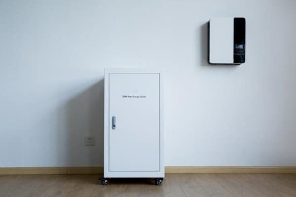 A small residential energy storage cabinet on a pallet ready for LCL shipping