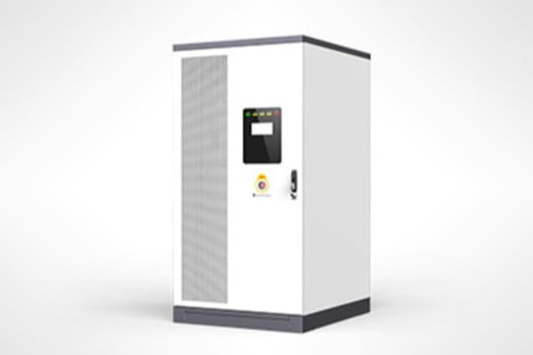 A perfectly lashed energy storage cabinet inside a shipping container
