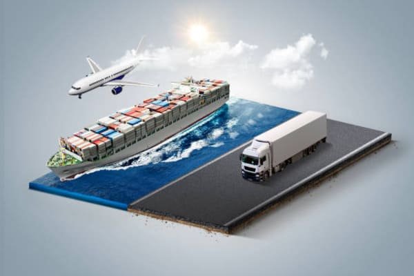 Ocean freight container ship exporting tea from China to the USA
