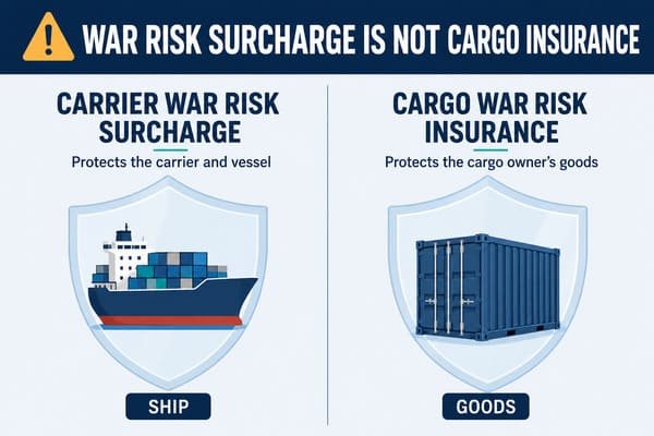 WAR RISK SURCHARGE IS NOT CARGO INSURANCE