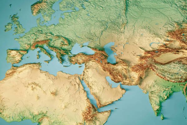 Topographic Map of the Middle East