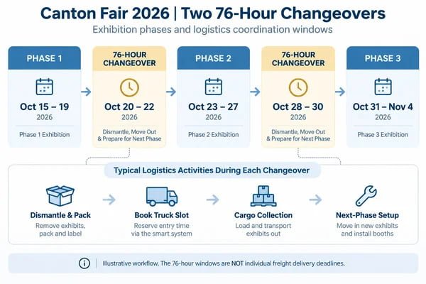 Canton Fair 2026: Two 76-hour exhibition changeovers